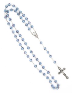 Baby Blue Murano Glass Rosary 2