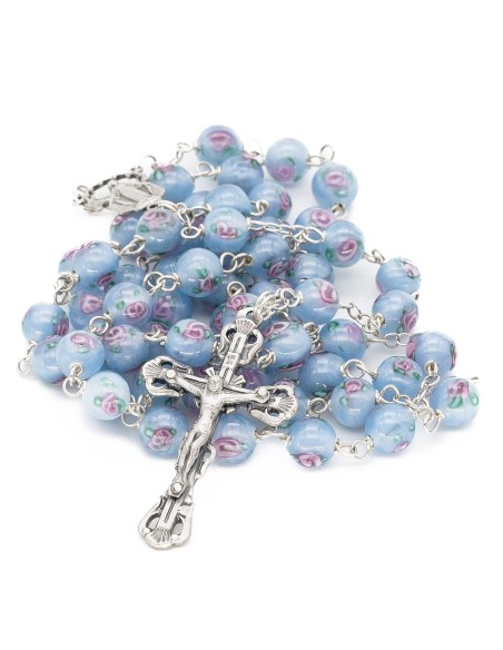 Baby Blue Murano Glass Rosary