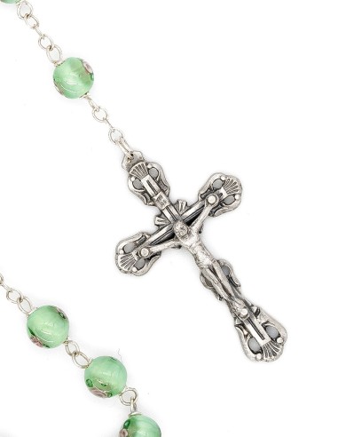 Light Sage Green Murano Glass Rosary