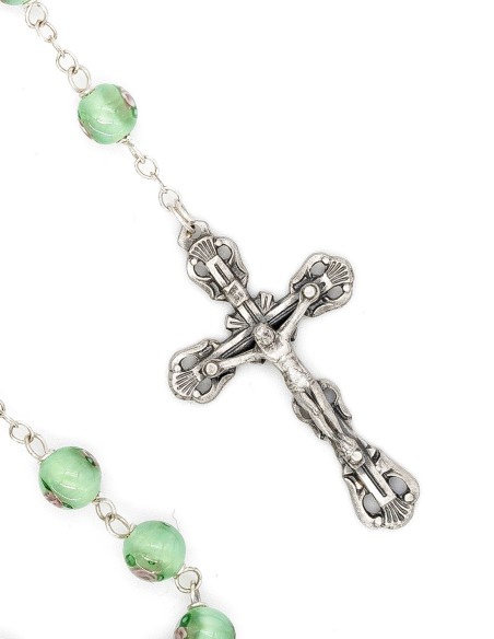 Light Sage Green Murano Glass Rosary