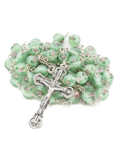 Light Sage Green Murano Glass Rosary