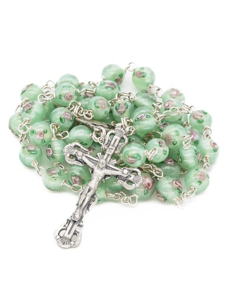 Light Sage Green Murano Glass Rosary