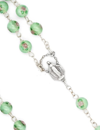 Light Sage Green Murano Glass Rosary