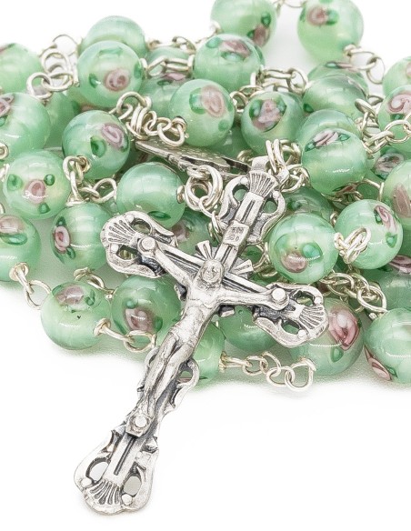 Light Sage Green Murano Glass Rosary