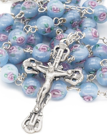 Baby Blue Murano Glass Rosary