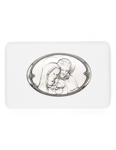 Light Pink Crystal Rosary Necklace Holy Family Icon Set