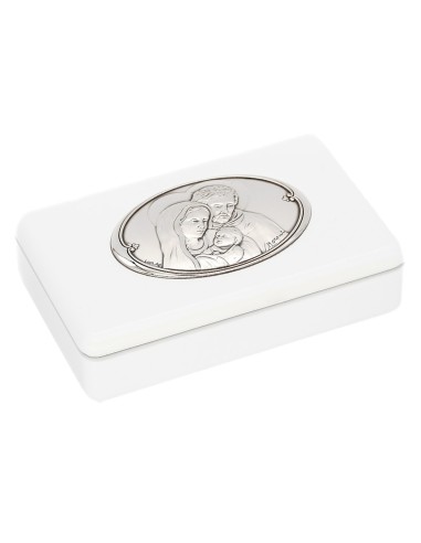 Light Pink Crystal Rosary Necklace Holy Family Icon Set