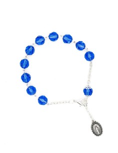 Sapphire Blue Crystal Rosary Bracelet