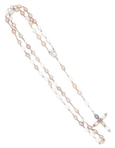 Sterling Silver Tricolor Freshwater Pearls Rosary 2