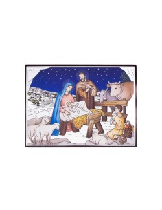 Sterling Silver Coloured Bilaminate Nativity Scene Size Small