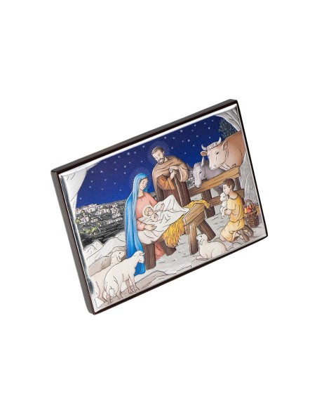 Sterling Silver Coloured Bilaminate Nativity Scene Size Small Sterling Silver Coloured Bilaminate Nativity Scene Size Small