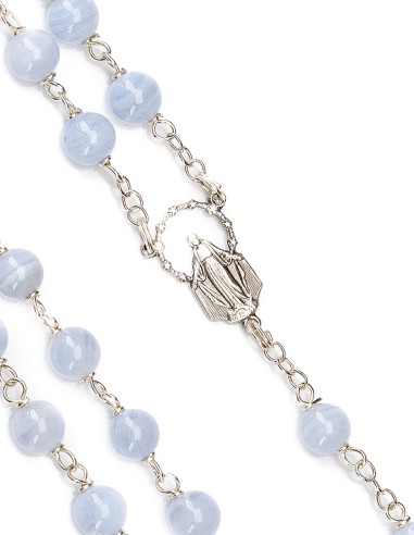 Sterling Silver Chalcedony Rosary | Vatican Gift