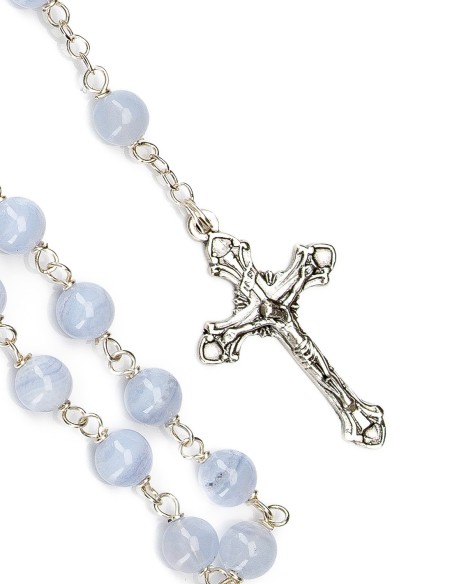Sterling Silver Chalcedony Rosary | Vatican Gift