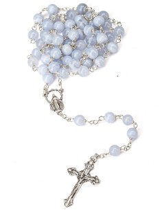 Sterling Silver Chalcedony Rosary