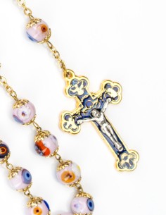Pink Murano Glass Murrina Rosary 2