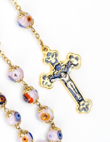 Pink Murano Glass Murrina Rosary | Vatican Gift