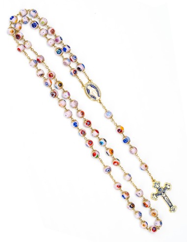 Pink Murano Glass Murrina Rosary | Vatican Gift