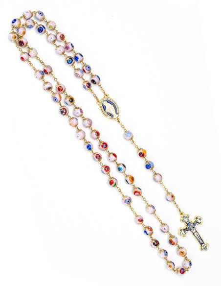 Pink Murano Glass Murrina Rosary | Vatican Gift