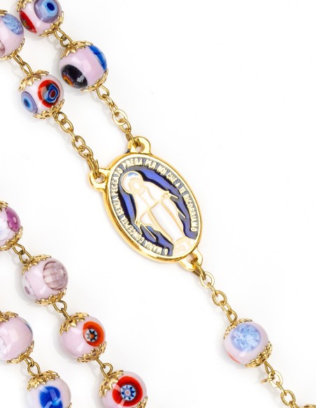 Pink Murano Glass Murrina Rosary | Vatican Gift