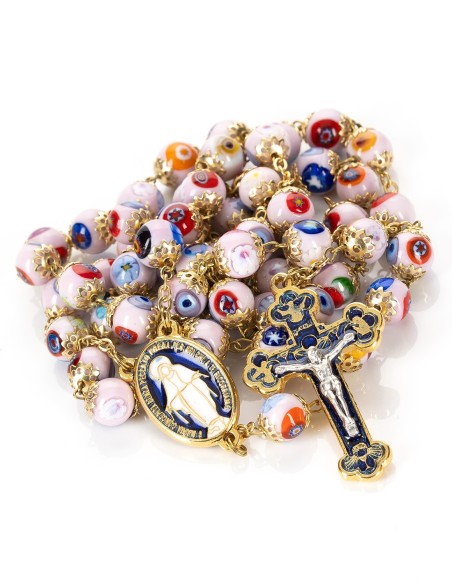 Pink Murano Glass Murrina Rosary | Vatican Gift