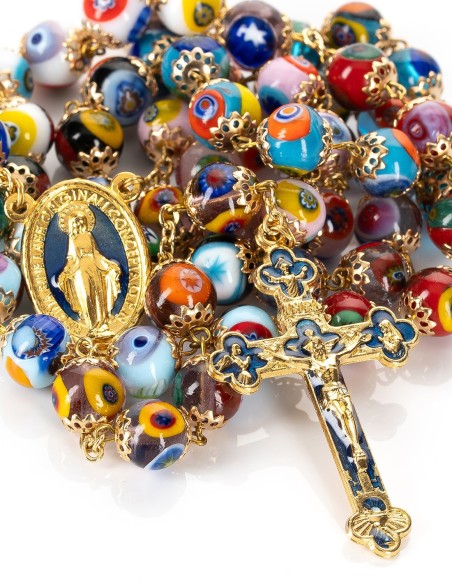 Multicolored Murano Glass Rosary
