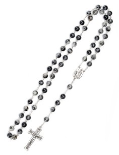 Sterling Silver Black Rutilated Quartz Rosary 2