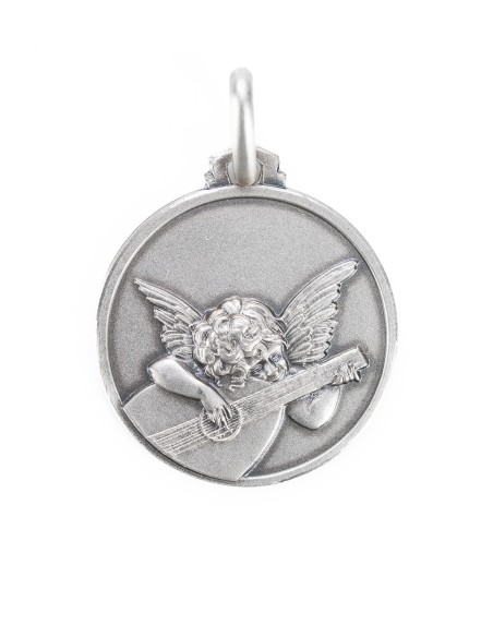 Sterling Silver Musician Angel Medal