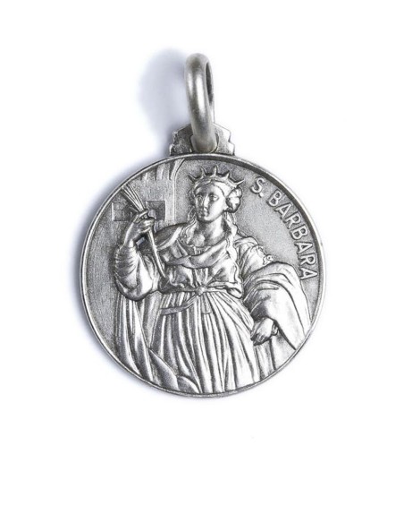 Sterling Silver St. Barbara Medal