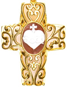 Gold Plated Cross Cameo Pendant 2