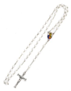 Our Lady of Perpetual Help White Glass Rosary