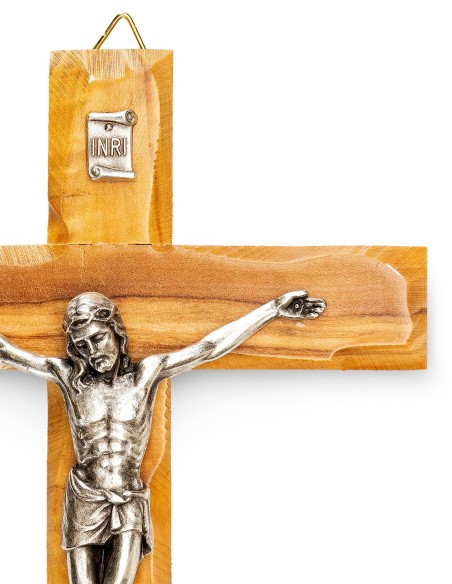 Olive Wood Crucifix Carved Edges Olive Wood Crucifix Carved Edges