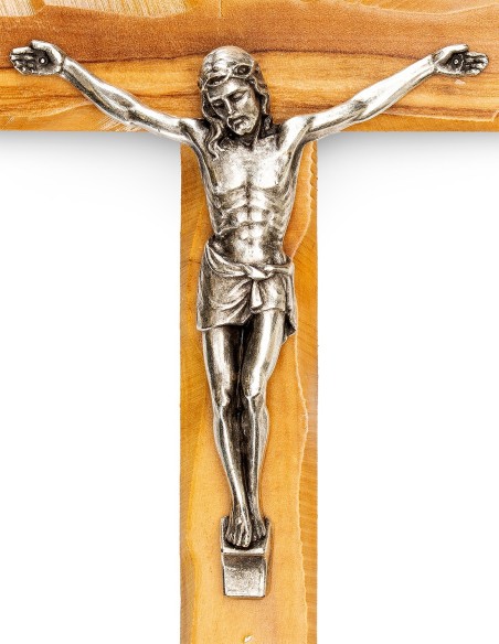Olive Wood Crucifix Carved Edges Olive Wood Crucifix Carved Edges
