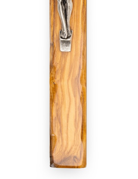 Olive Wood Crucifix Carved Edges Halo