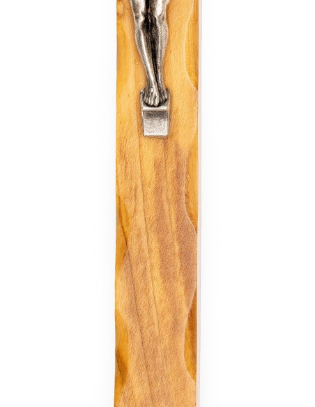 Olive Wood Curved Crucifix Carved Edges
