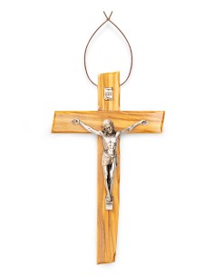 Olive Wood Crucifix Angled Carved Edges 2