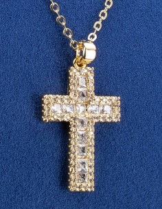 Metal Cross Zircons Necklace 2