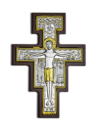Crucifix Bilaminate Sterling Silver and Gold 0823