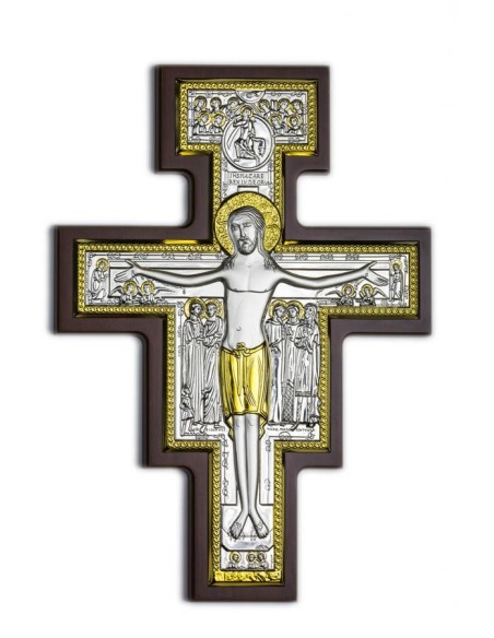 Crucifix Bilaminate Sterling Silver and Gold 0823