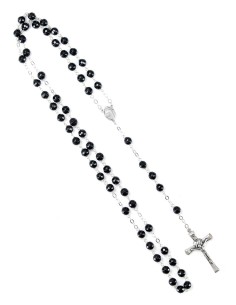 Sterling Silver Faceted Black Onyx Rosary 2