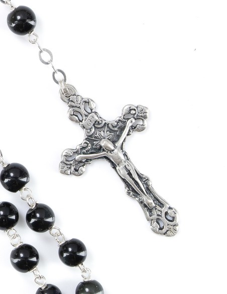 Sterling Silver Black Onyx Rosary