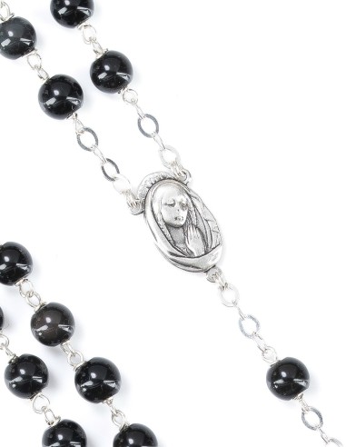 Sterling Silver Black Onyx Rosary