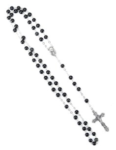Sterling Silver Black Onyx Rosary 2