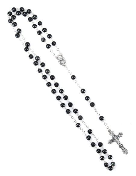 Sterling Silver Black Onyx Rosary