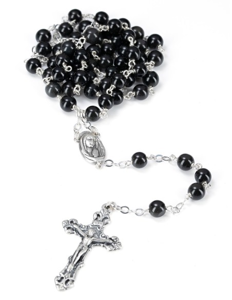 Sterling Silver Black Onyx Rosary