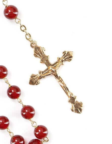 Gold Plated Sterling Silver Carnelian Rosary