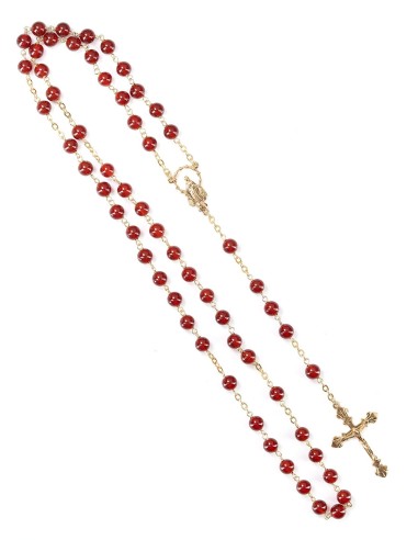 Gold Plated Sterling Silver Carnelian Rosary