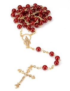 Gold Plated Sterling Silver Carnelian Rosary