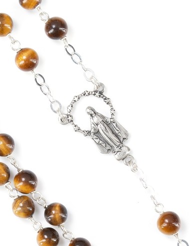 Sterling Silver Tiger's Eye Rosary