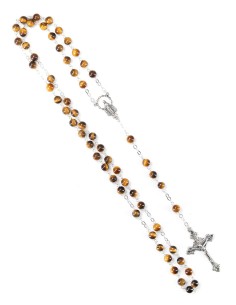 Sterling Silver Tiger's Eye Rosary 2