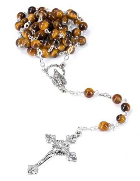 Sterling Silver Tiger's Eye Rosary